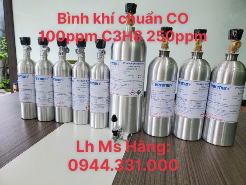 Bình khí chuẩn CO 100ppm C3H8 250ppm