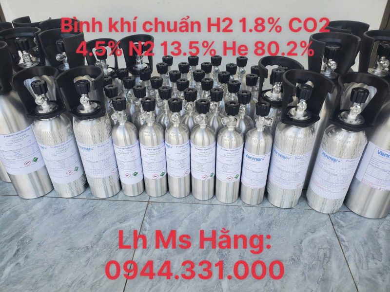 Bình khí chuẩn H2 1.8% CO2 4.5% N2 13.5% He 80.2%