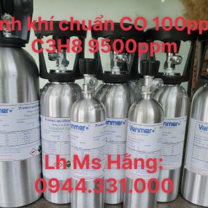 Bình khí chuẩn CO 100ppm C3H8 9500ppm