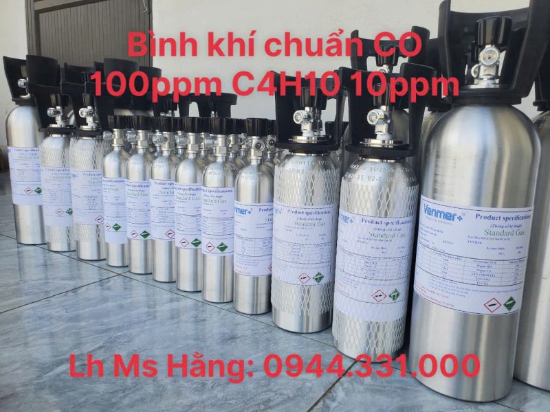 Bình khí chuẩn CO 100ppm C4H10 10ppm