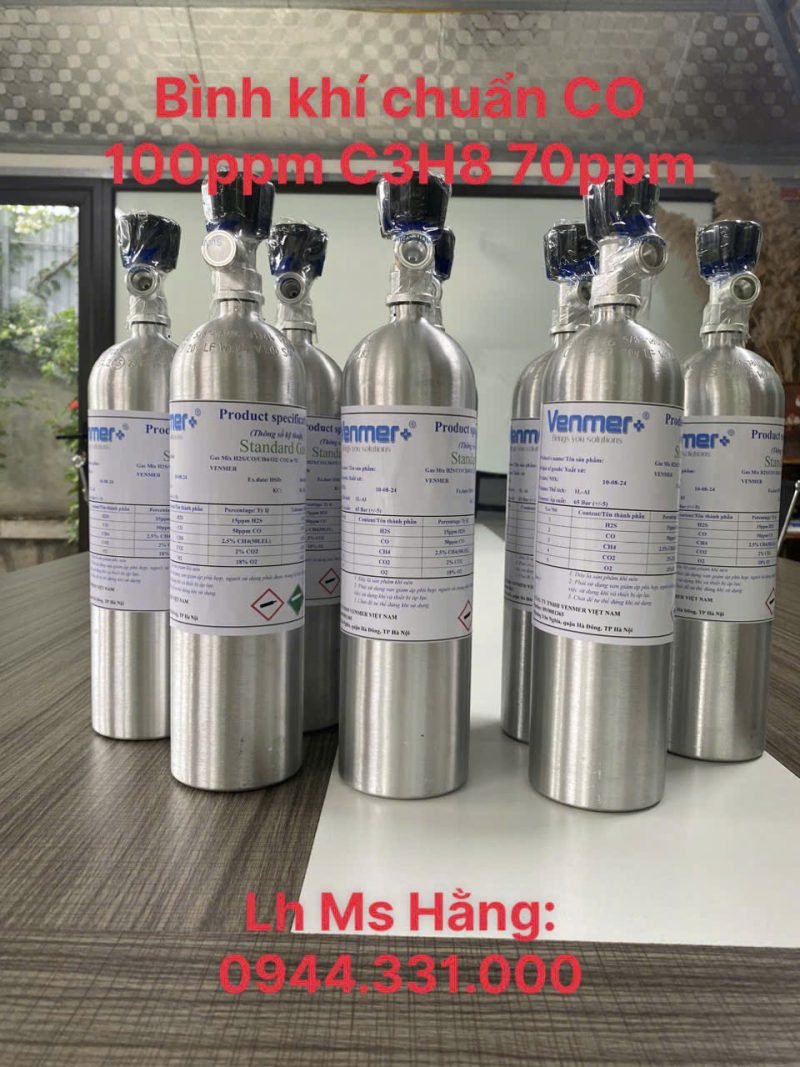 Bình khí chuẩn CO 100ppm C3H8 70ppm