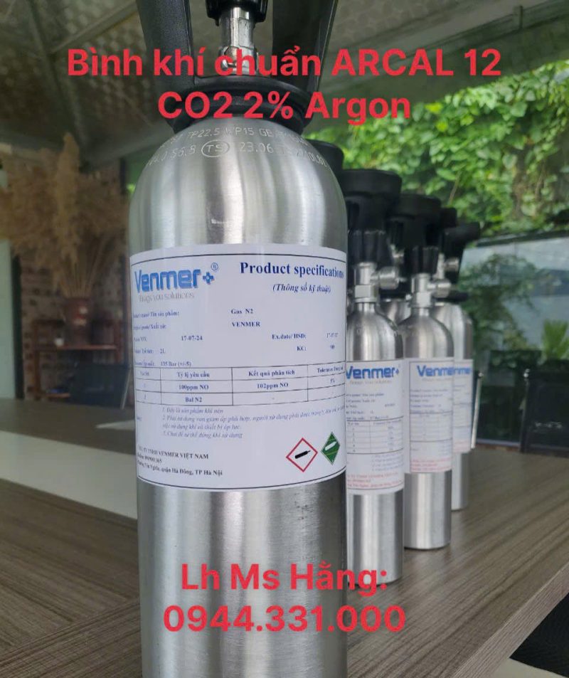 Bình khí chuẩn ARCAL 12 CO2 2% Argon