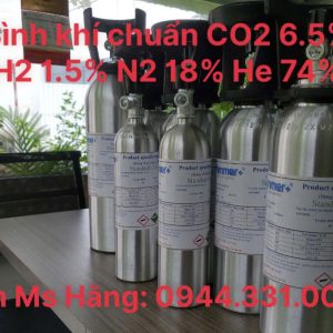 Bình khí chuẩn CO2 6.5% H2 1.5% N2 18% He 74% 4 Bình khí chuẩn CO2 6.5% H2 1.5% N2 18% He 74%