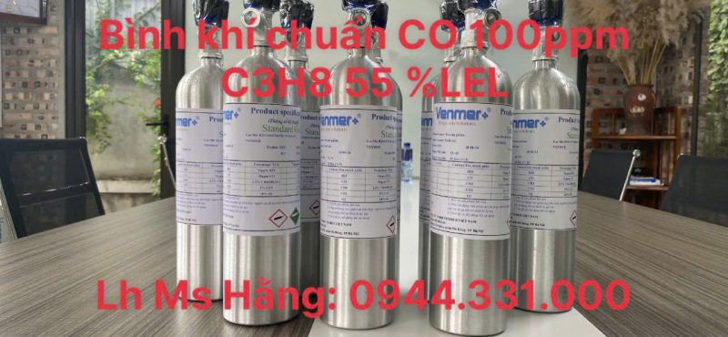 Bình khí chuẩn CO 100ppm C3H8 55% LEL