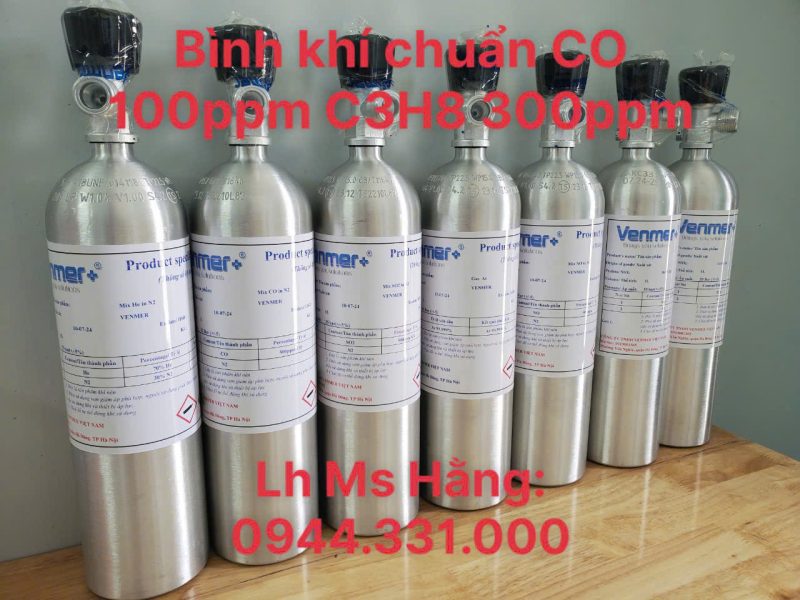 Bình khí chuẩn CO 100ppm C3H8 300ppm