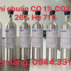 Bình khí chuẩn CO 1% CO2 2% N2 26% He 71% 4 Bình khí chuẩn CO 1% CO2 2% N2 26% He 71%