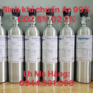 Bình khí chuẩn Ar 90% CO2 8% O2 2% 4 Bình khí chuẩn Ar 90% CO2 8% O2 2%