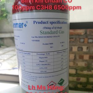 Bình khí chuẩn CO 100ppm C3H8 6500ppm