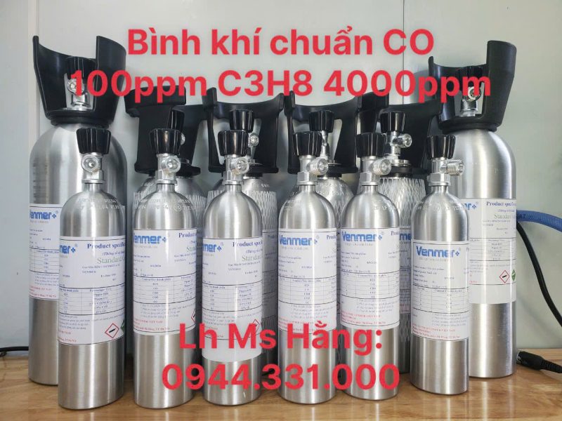 Bình khí chuẩn CO 100ppm C3H8 4000ppm