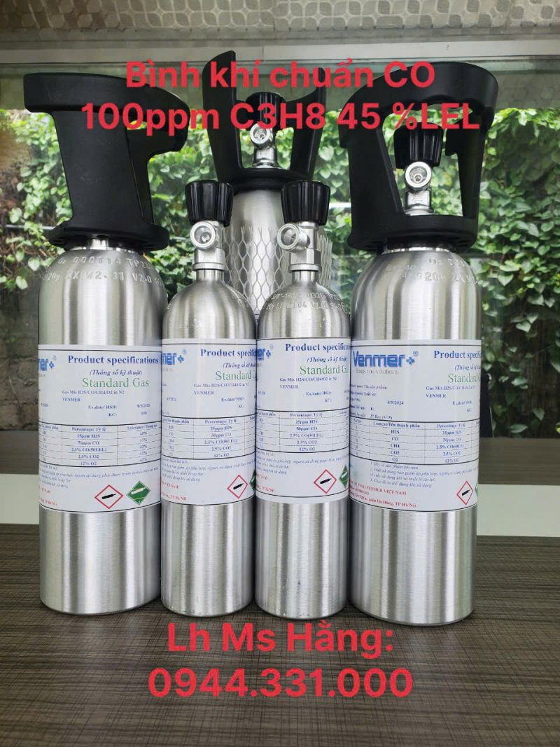 Bình khí chuẩn CO 100ppm C3H8 45% LEL