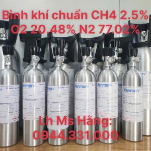 Bình khí chuẩn CH4 2.5% O2 20.48% N2 77.02% 5 Bình khí chuẩn CH4 2.5% O2 20.48% N2 77.02%