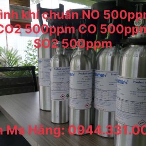 Bình khí chuẩn NO 500ppm CO2 500ppm CO 500pmm SO2 500ppm 4 Bình khí chuẩn NO 500ppm CO2 500ppm CO 500ppm SO2 500ppm