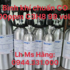 Bình khí chuẩn CO 100ppm C3H8 99 vol%