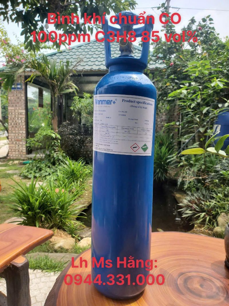 Bình khí chuẩn CO 100ppm C3H8 85 vol%