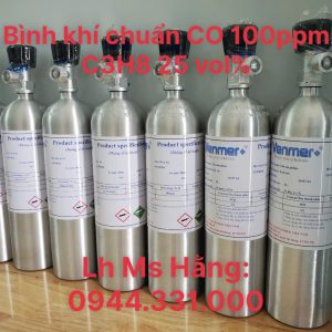 Bình khí chuẩn CO 100ppm C3H8 25 vol% 5 Bình khí chuẩn CO 100ppm C3H8 25 vol%