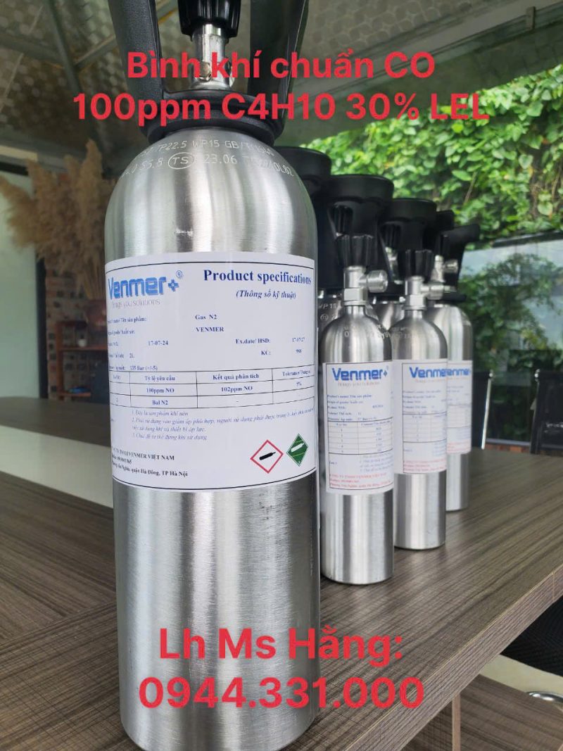 Bình khí chuẩn CO 100ppm C4H10 30% LEL