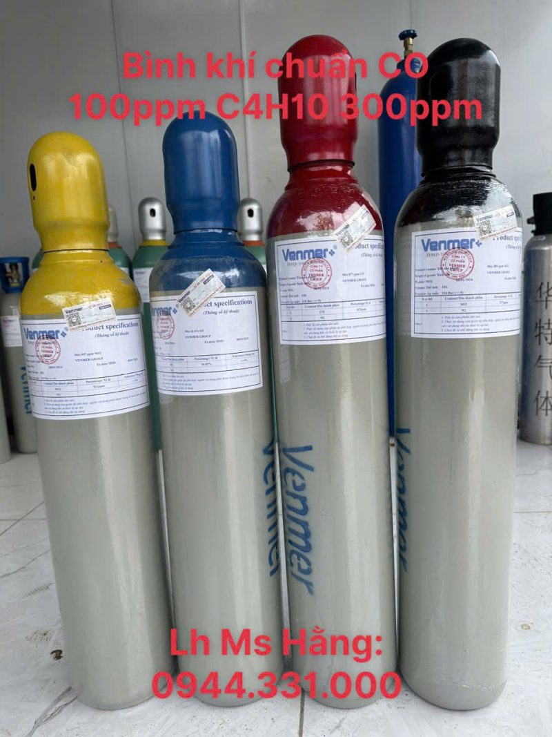 Bình khí chuẩn CO 100ppm C4H10 300ppm