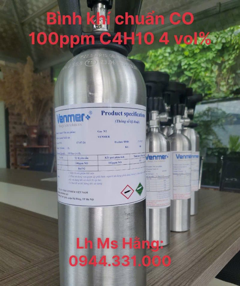 Bình khí chuẩn CO 100ppm C4H10 4 vol%