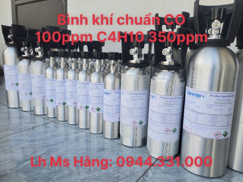 Bình khí chuẩn CO 100ppm C4H10 350ppm