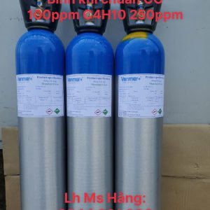 Bình khí chuẩn CO 100ppm C4H10 250ppm